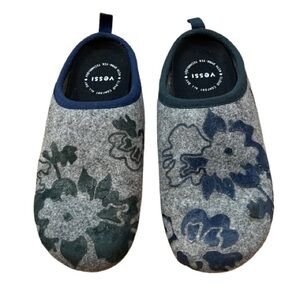 Camper Women’s Wabi Twins Gray Floral Wool Slippers Size 10 Cabincore Cozy